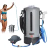 Portable Shower Bag For Camping 12L Portable Outdoor Shower With Foot-Pump Hot Water Support Water Level Window Waterproof