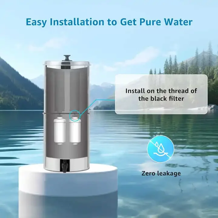 Custom 10L 2.25G Outdoor Camping Drinking Water Purifier Visual Water Level Stainless Steel Gravity Activate Water Filter Bucket - Image 5
