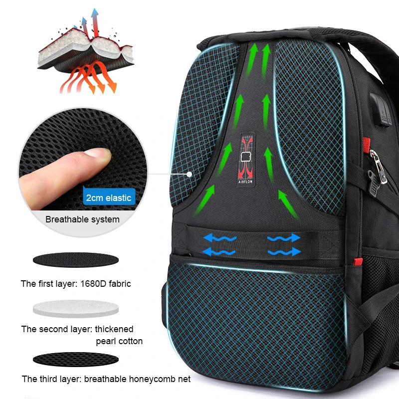 Waterproof Men's Backpack 17/20 Inch Laptop Backpacks School Travel Bag Swiss-style Large Capacity Business bagpack Male Mochila - Image 2