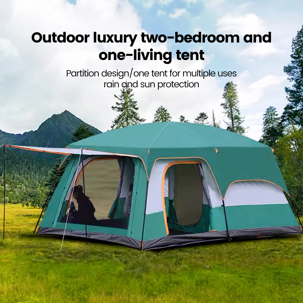 Upgraded 4 Season Camping Tent 3-12 Person Waterproof Windproof Double Layer 2 Room Family Outdoor Backpacking Equipment - Image 3
