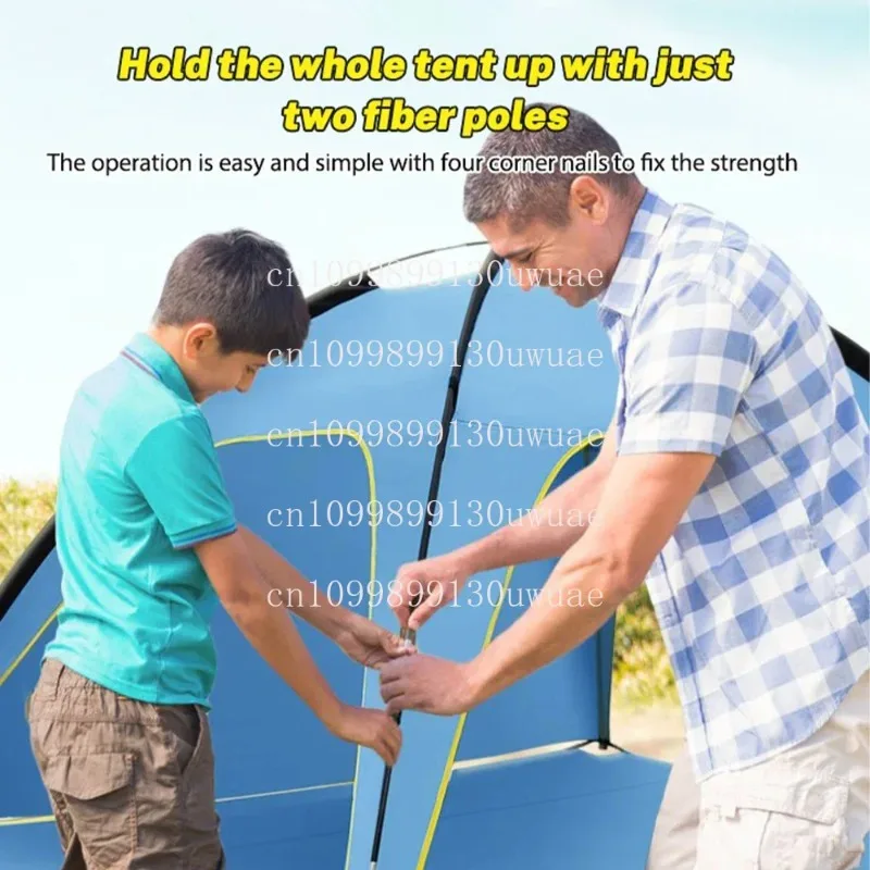 Quick Automatic Opening Beach Tent Sun Shelter Tent Shade Lightwight Pop for Outdoor Camping Three Ventilated and Spacious Tents - Image 4