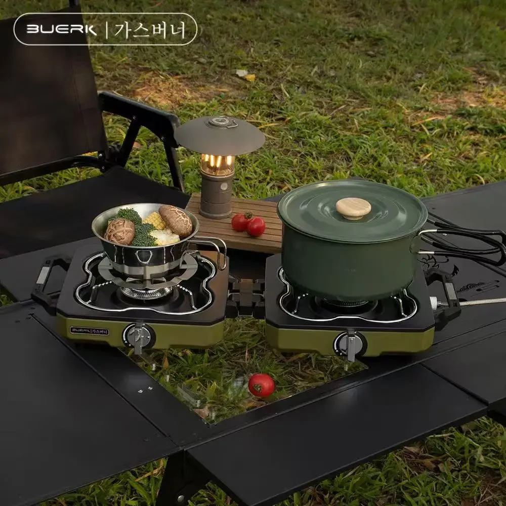 BUERK Camping Stove Double Burner Portable High Firepower Folding Camp Gas Burner Outdoor Bbq Cooking Set Picnic Gas Stove New - Image 5