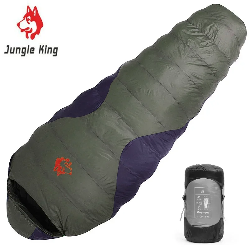 Jungle King CY660 4 Seasons 3 Kinds of Thickness Camping Travel Hiking White Duck Down Feather Filled Mummy Down Sleeping Bags