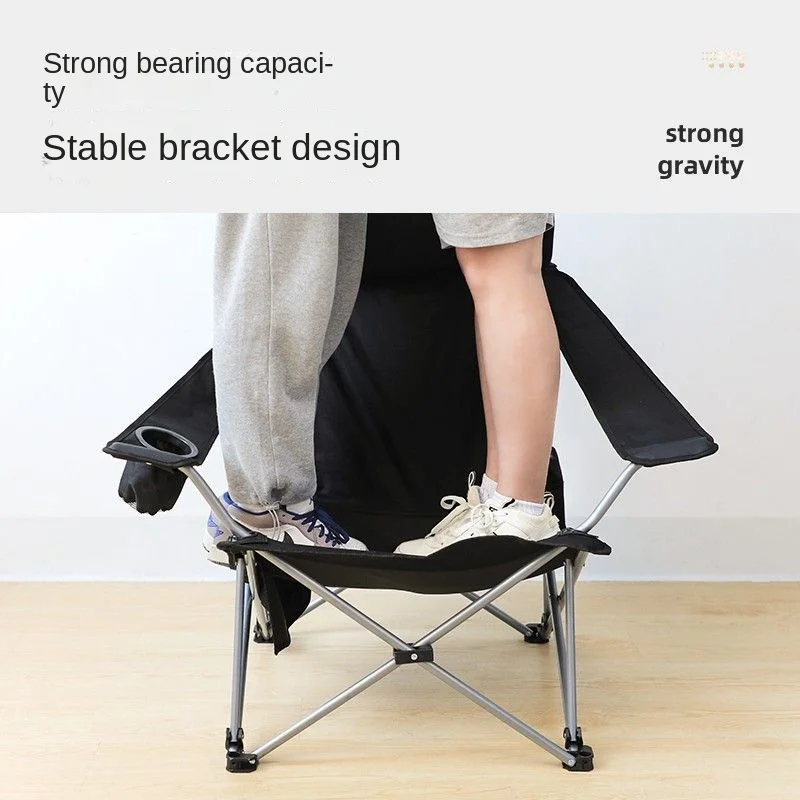 Folding Camping Chair with Footrest Tourist Chair Furniture Relaxing Ergonomic Beach Lounger Lightweight Nature Hike Accessory - Image 3