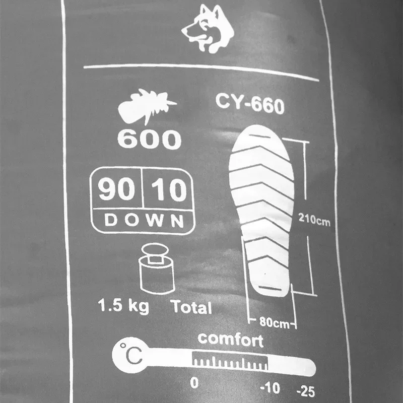 Jungle King CY660 4 Seasons 3 Kinds of Thickness Camping Travel Hiking White Duck Down Feather Filled Mummy Down Sleeping Bags - Image 6