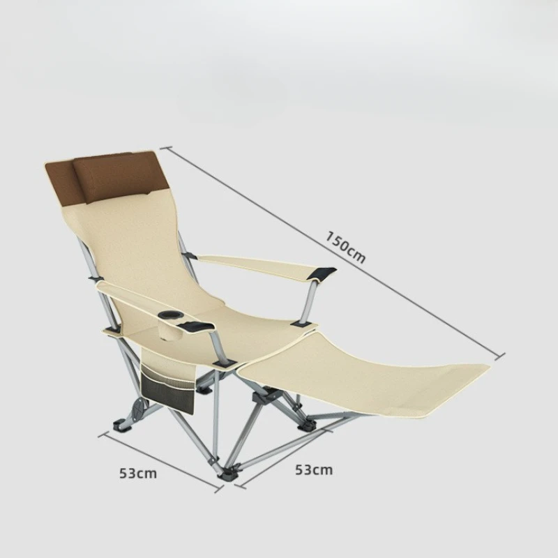 Folding Camping Chair with Footrest Tourist Chair Furniture Relaxing Ergonomic Beach Lounger Lightweight Nature Hike Accessory - Image 5