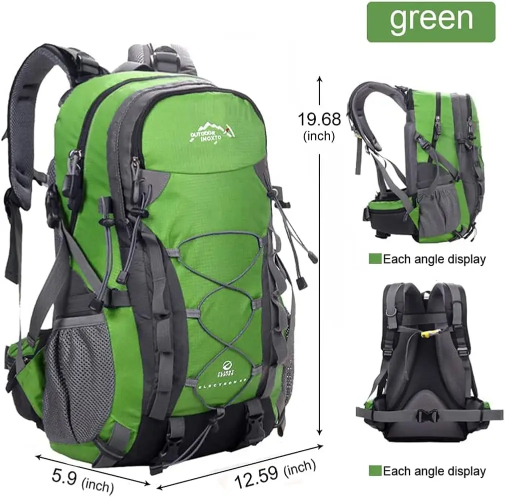 INOXTO lightweight Hiking Backpack 35L/40L Hiking Daypack with Waterproof Rain Cover for Travel Camping Outdoor Men and Women - Image 4