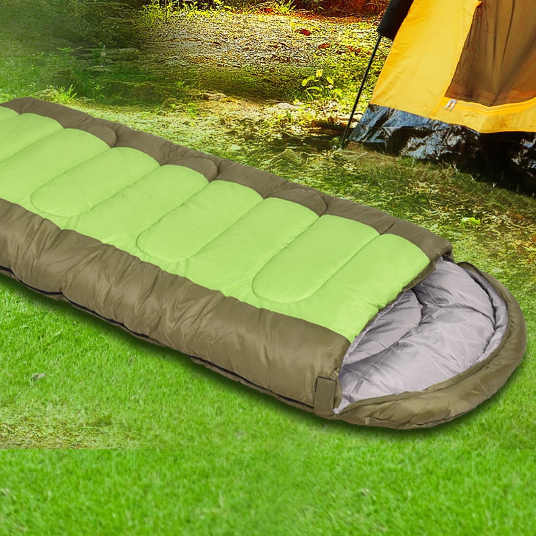 Mountview Sleeping Bag Outdoor Camping Green - Image 8