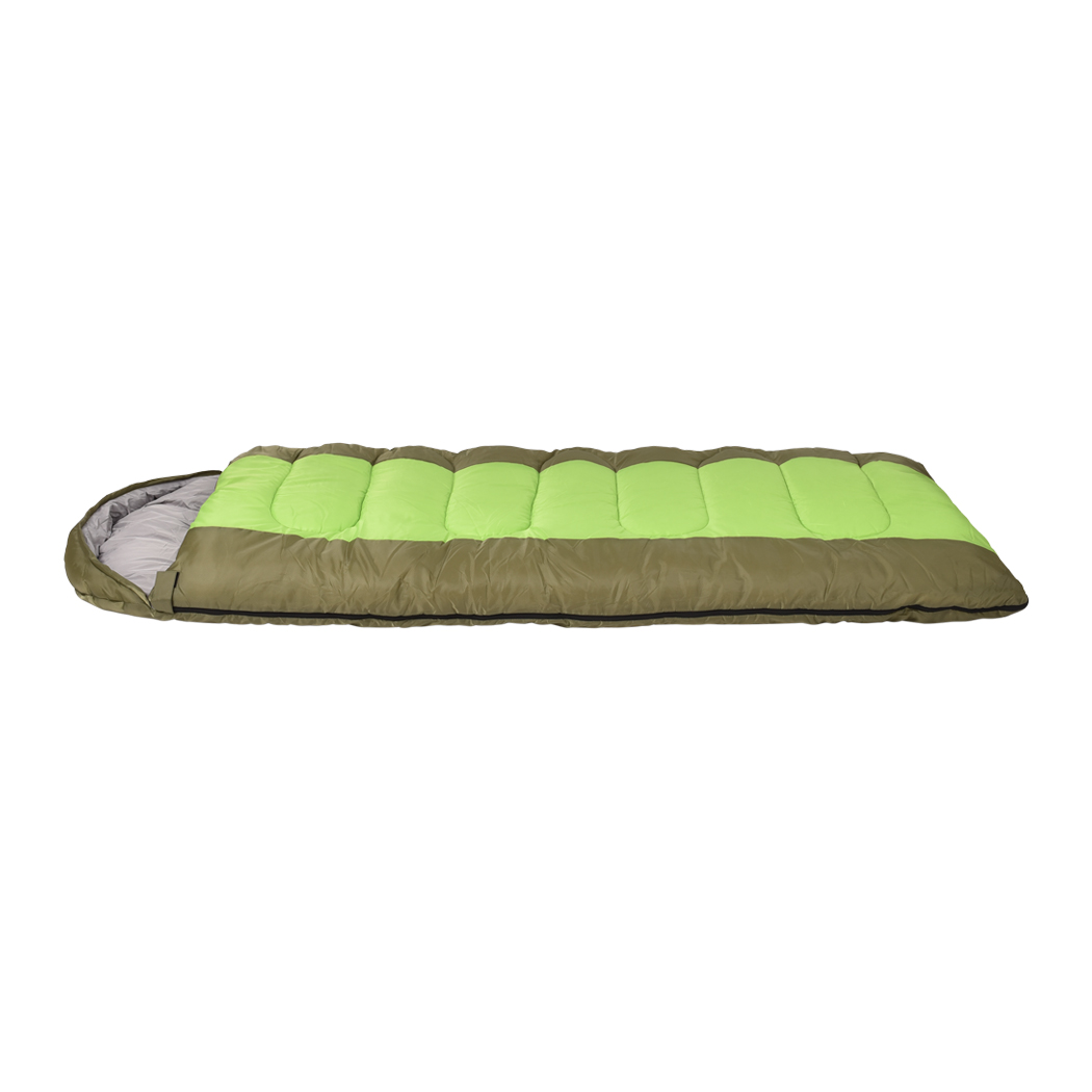 Mountview Sleeping Bag Outdoor Camping Green - Image 2