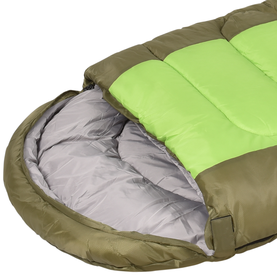 Mountview Sleeping Bag Outdoor Camping Green - Image 5