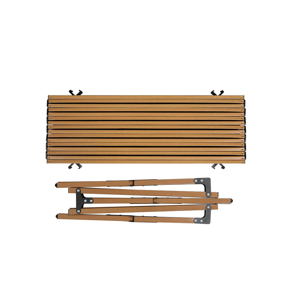 Levede Folding Camping Table Chair Set Oak - Image 6